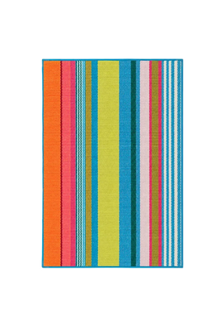 Mellie Stripe Multi Machine Washable Rug   2'6" x 8'
