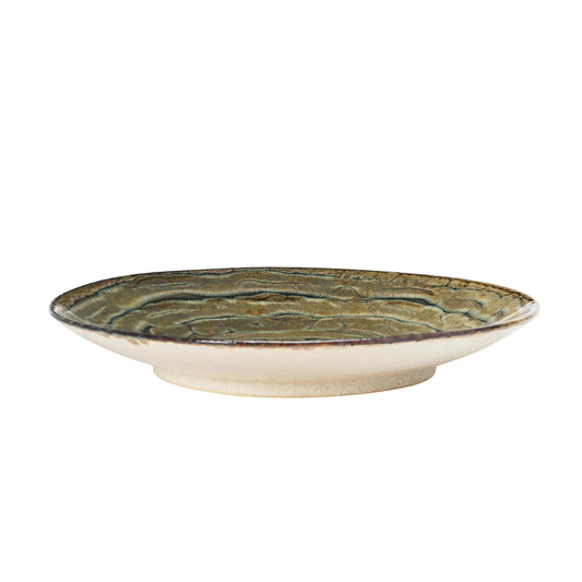 Decorative Stoneware Platter, Reactive Glaze