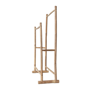 Bamboo Towel/Throw Rack w/ 2 Rods, Natural
