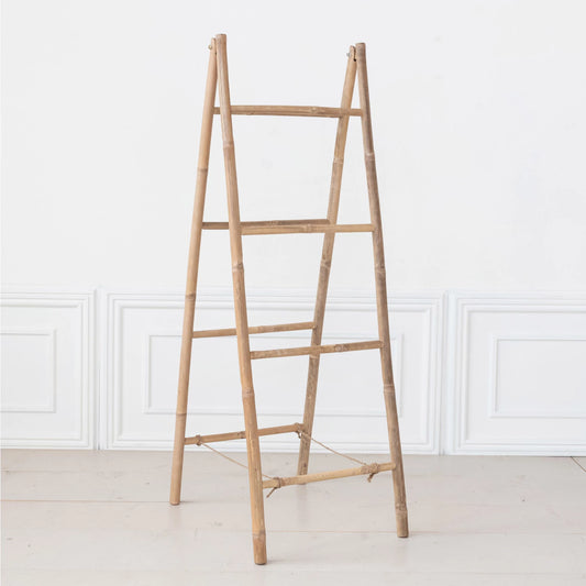 Decorative Bamboo Folding Ladder, Natural