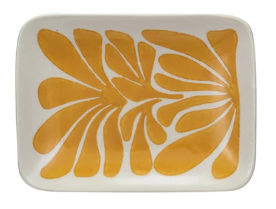 Hand-Painted Stoneware Plate w/ Abstract Design II