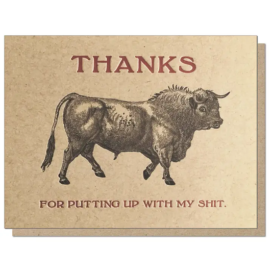 Bull Thanks Greeting Card