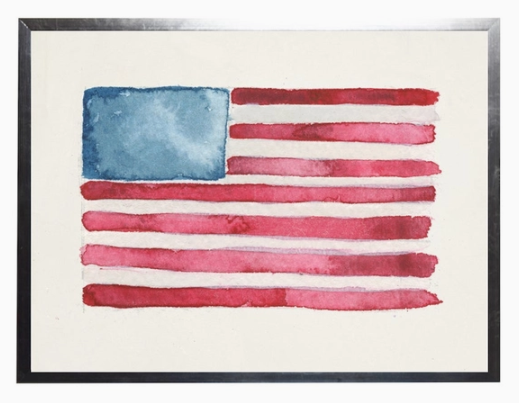 Watercolor American Flag - Online Only