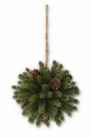 5 Inch Angel Pine Ornament w/Pinecones
