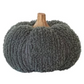 Cotton Blend Bouclé/Velvet Pumpkin w/ Wood Stem - Grey