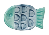 Hand-Painted Stoneware Fish Shaped Dish II