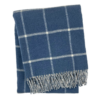 Double Face Cotton Window Pane Throw with Fringes
