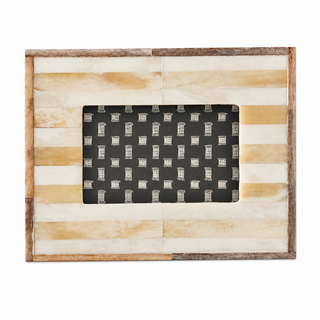 Handmade Two Tone Bone & MDF Photo Frame   Natural
