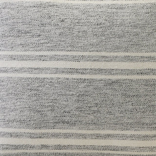 Farmhouse Triple Stripe Indoor Outdoor Pouf Gray/White
