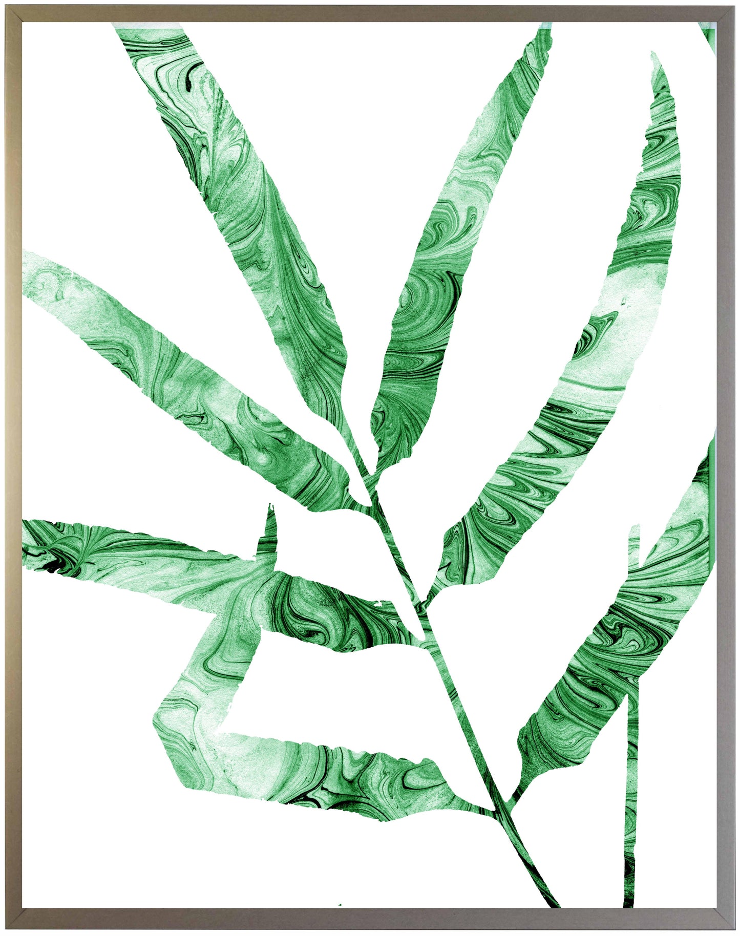 Green Marbled Leaves - Online Only