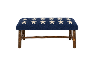 Blue Stars 32" x 15" x 17" Hickory Bench
