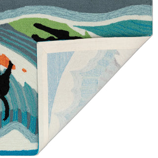 Front Porch Surfing Dogs Ocean Indoor/Outdoor Rug

