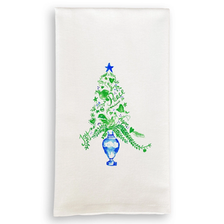 Blue and Green Peace Tree Dishtowel
