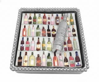 Wine Bottle Beaded Napkin Box
