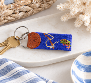Gone Fishing Needlepoint Keychain
