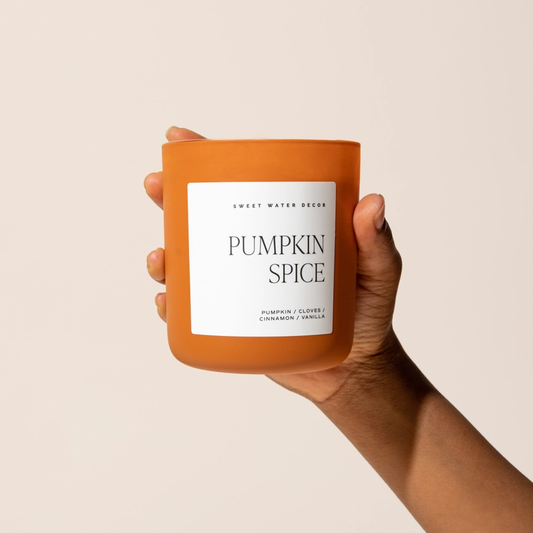 Pumpkin Spice 15 oz Soy Candle, Matte Jar - Halloween Decor