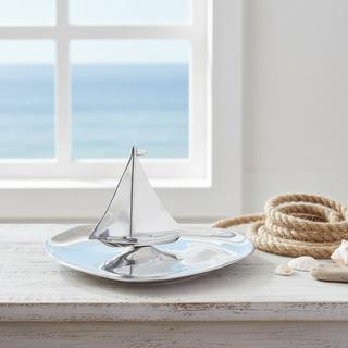 White Sailboat Platter
