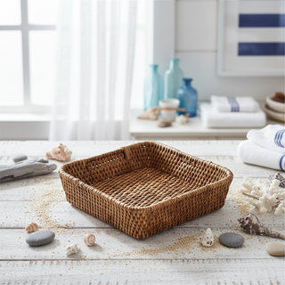 Hand Woven Rattan Trays with Handles
