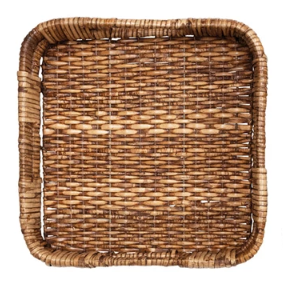 Hand-Woven Rattan Trays with Handles - Small