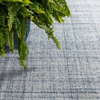 Harris Blue Ivory Hooked Wool 2x3