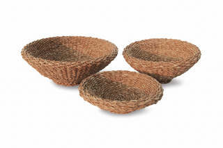 Seagrass Shallow Tapered Baskets   Set of 3
