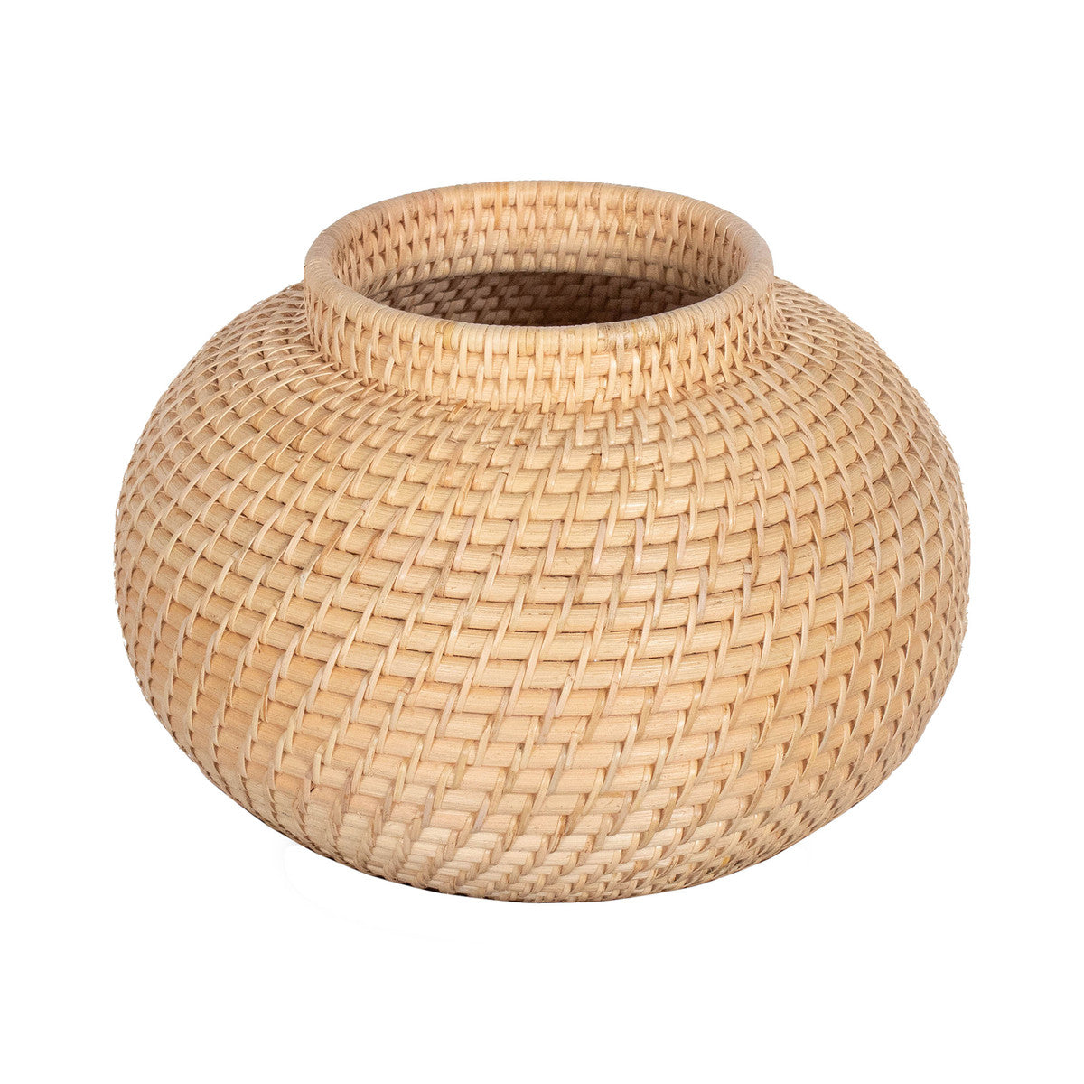 Rattan Wide Mouth Vase