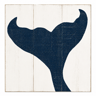Whale Tail Hand Painted Distressed Wood
