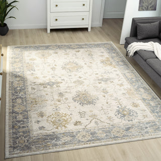 Elara Damask Farmhouse Indoor Area Rug
