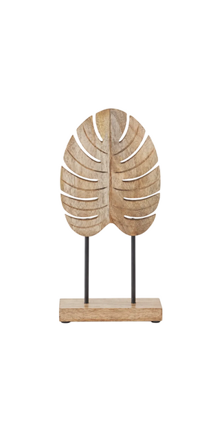 Wood Monstera Leaf Sculpture
