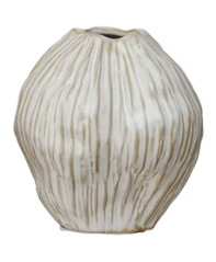 Stoneware Pleated Organic Shaped Vases I