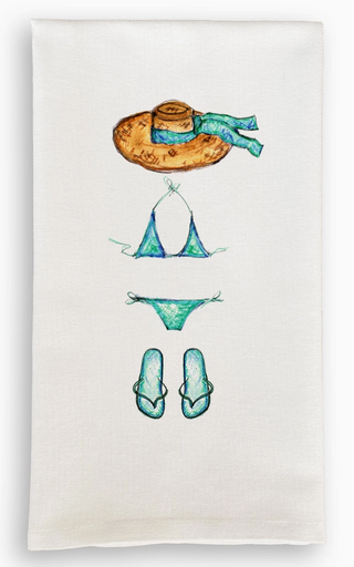 Blue Beach Attire Dishtowel

