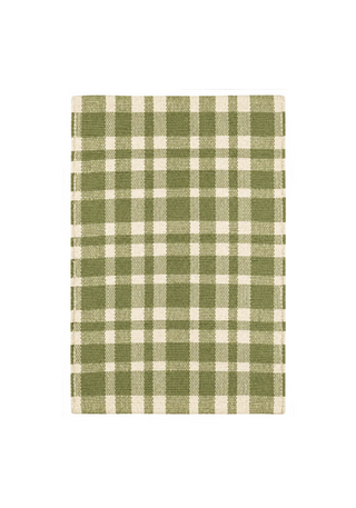 Tattersall Handwoven Cotton Rug Sage   2' x 3'
