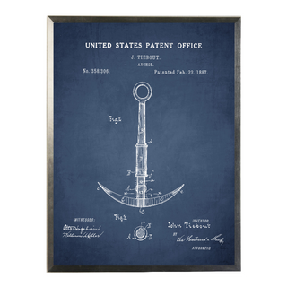Anchor Patent on Navy Background
