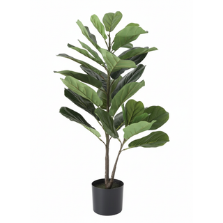 Faux Fiddle Fig Leaf Plant in Pot
