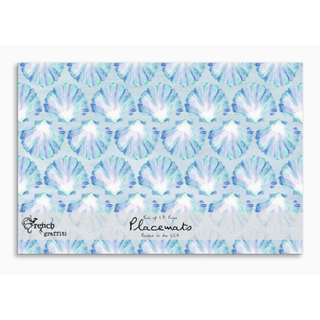Blue Scallop Shells Paper Placemats
