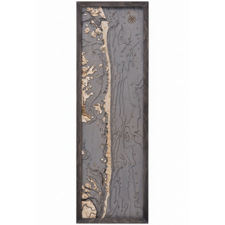 New Jersey Long Beach Island 3 D Nautical Wood Chart, Narrow  13.5" x 43"
