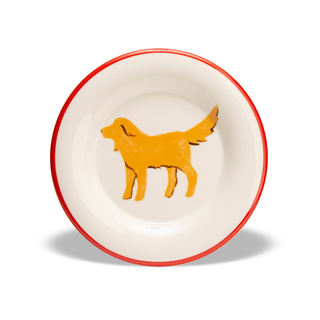 Beach Dog Yellow Round Plate

