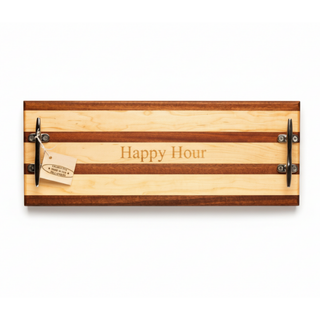 Happy Hour Serving Board with Nautical Cleet Handles
