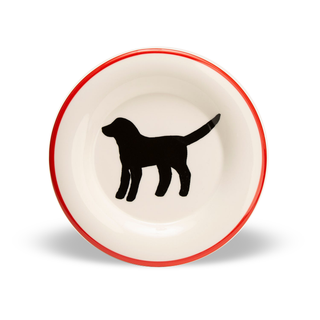 Beach Dog Black Round Plate
