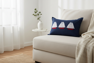 Lumbar 16" x 24" Pillow   Navy   Coastal Village (LMP CVL NA 01)
