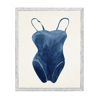 Watercolor One Piece Navy Bathing Suit
