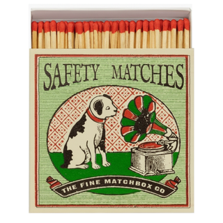 Dog and Gramaphone Square Matchbox
