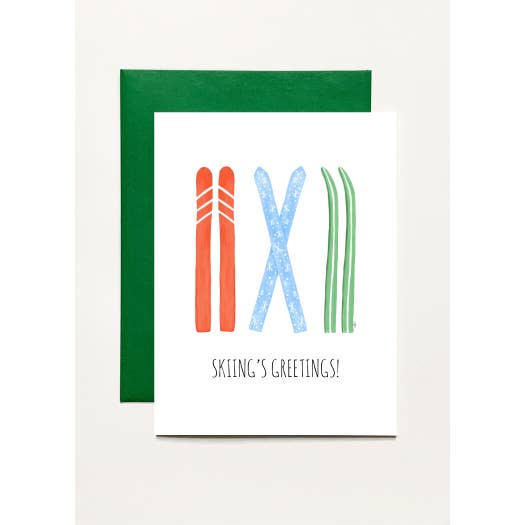 Skiing's Greetings Christmas Greeting Cards ***