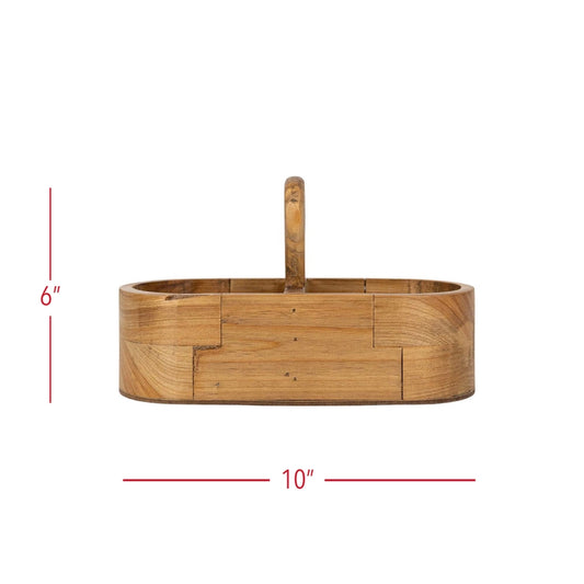 Yuma Slotted Oval Caddy Natural Wood