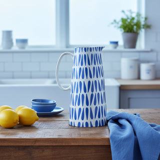 Iris Blue Drop Pedestal Pitcher
