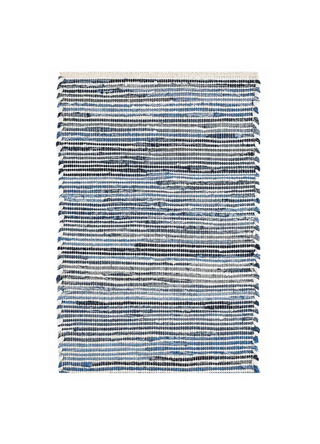 Denim Rag Ribbed Handwoven Cotton Rug
