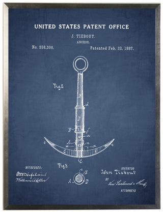 Anchor Patent on Navy Background
