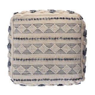 Handmade Flat Woven Wool Pouf – Quick Seat or Ottoman
