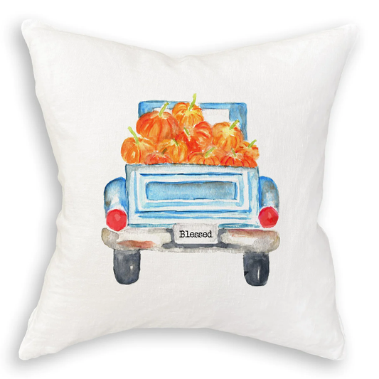 Truck with Pumpkins No Words Pillow