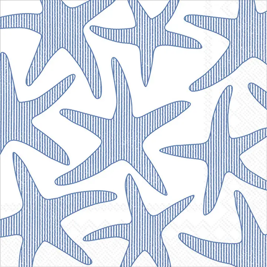 Paper Cocktail Napkin 20 Ct Seersucker Starfish